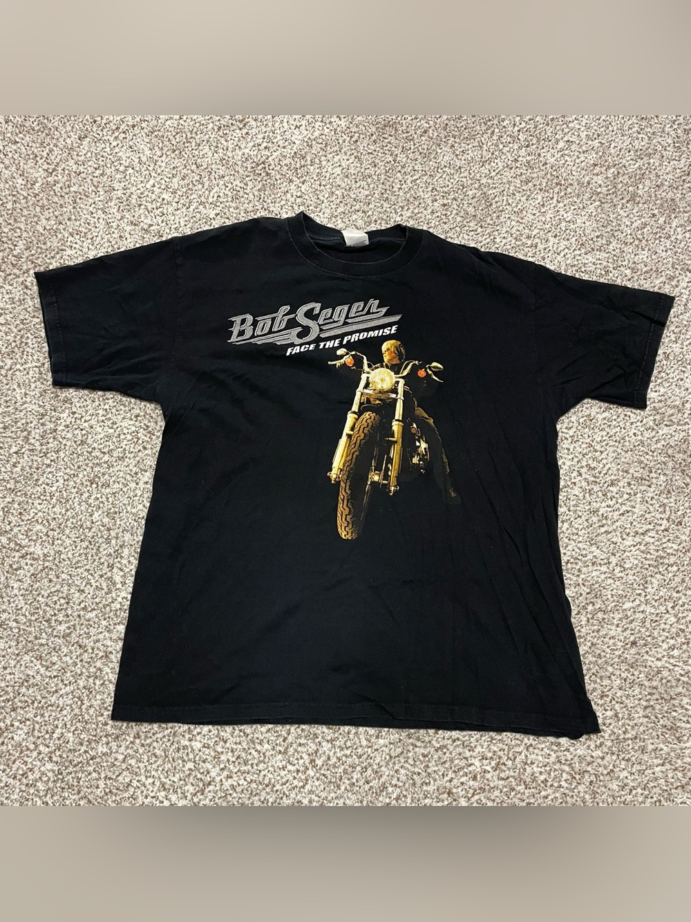 Anvil Black Bob Seger Motorcycle Graphic Tee